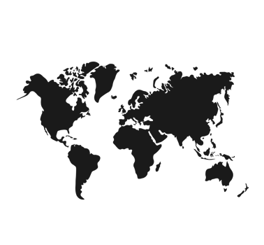 Black World Map illustration with Detailed Global Outline - Ideal for design projects, educational use, and presentations. High-quality world map with a transparent background. png