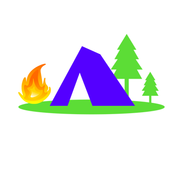 Camping Scene Illustration. Tent, Fire, Trees - Outdoor adventure and nature concept. Ideal for travel and recreation themes. Transparent background. picnic icon. png
