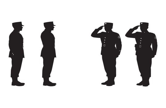 Armed forces discipline and honor captured in an elegant military salute artwork vector