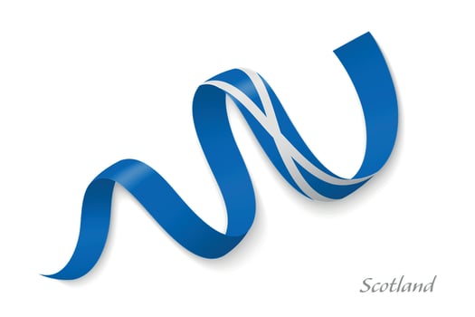 Scotland flag ribbon waving national colors vector