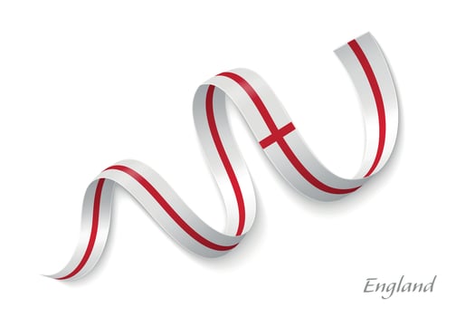 England flag ribbon waving national colors vector