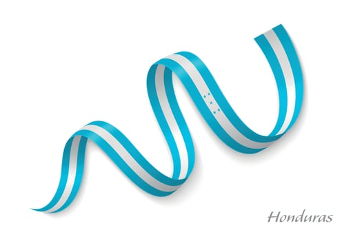 Honduras flag ribbon waving national colors vector
