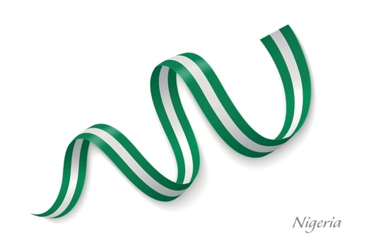 Nigeria flag ribbon waving national colors vector