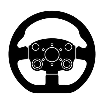 Modern racing car steering wheel silhouette illustration vector