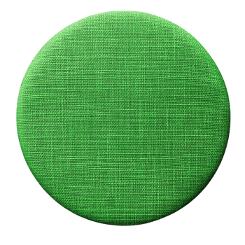 Green fabric circle item on transparent background png