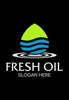 fresh oil idea logo design vector