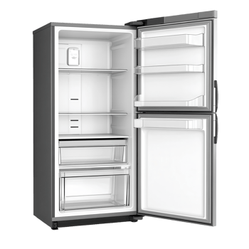 Open empty refrigerator on transparent background png