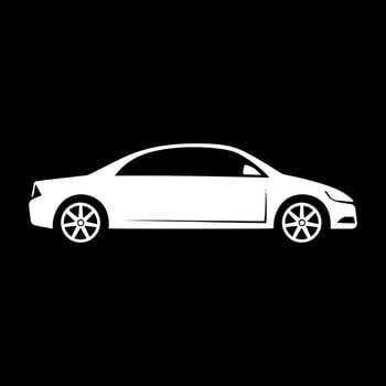 A white car on a black background vector