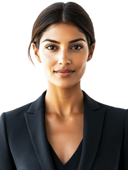 Portrait Of A Young Woman In A Black Blazer With Transparent Background png