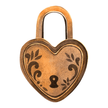 Lock heart shape in vintage style. Antique padlock for romantic design. Hand painted watercolor illustration. Perfect for Valentine's day arrangement, retro decoration, love card, elegant postcard png