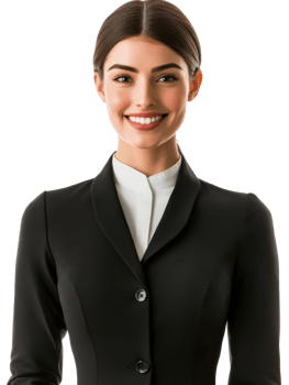 Smiling Young Businesswoman Portrait in Black Blazer and White Shirt Isolated on Transparent Background png
