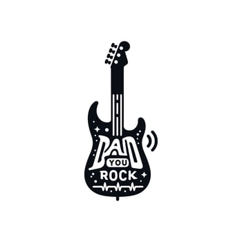 Bold Guitar Illustration with Dad You Rock Text Perfect for Father's Day Gift Designers vector