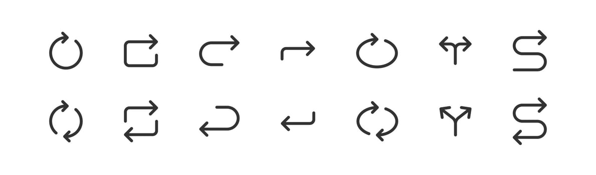 Arrow circle icon. Turning direction. Button refresh. Repetition symbol. vector