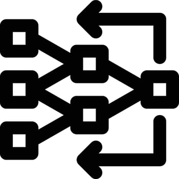 Backpropagation, Backprop, Neural Network Outline Icon vector