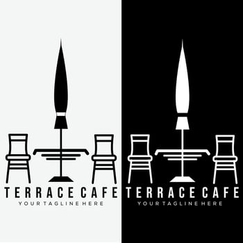 terrace cafe logo illustration design. street terrace cafe brand logo vector