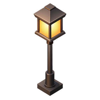 breathtaking nordic Minimal isometric streetlight with crisp edges and a black pole with Scalable Design. refined png