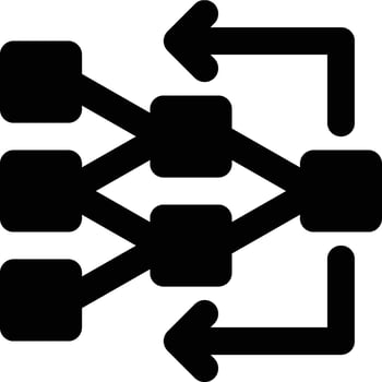 Backpropagation, Backprop, Neural Network Glyph Solid Icon vector