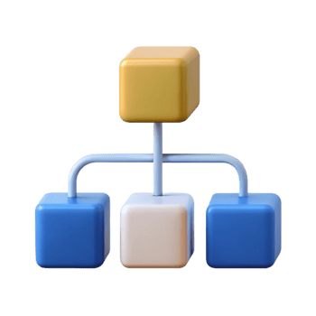 joyful dramatic Flowchart with three boxes connected by arrows. Clean lines, minimal design, with Scalable Design. sharp png