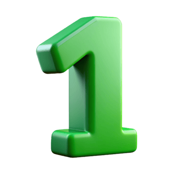 gorgeous passionate bohemian Number character with a straight vertical line. Flat green color, clean lines with Scalable Design. refined png