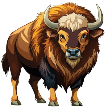 Bison clipart flat design on white background vector