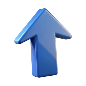 reflective dazzling Geometric arrow pointing upwards. Crisp edges, single-weight stroke, with Scalable Design. 4K png