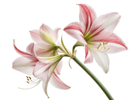 Amaryllis flower blooms beautifully with striking colors and delicate petals, creating stunning display of nature artistry png