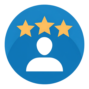 Three stars rating customer feedback icon png