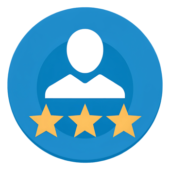 Three star rating customer review icon png