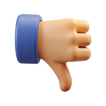 wonderful romantic baroque Thumbs down icon. Hand with thumb lowered. Flat color with Scalable Design. high quality png