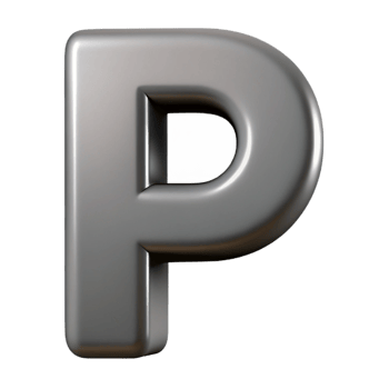 rare elegant Single-weight stroke forms a scalable P . Flat gray. Clean lines with Scalable Design. flawless png