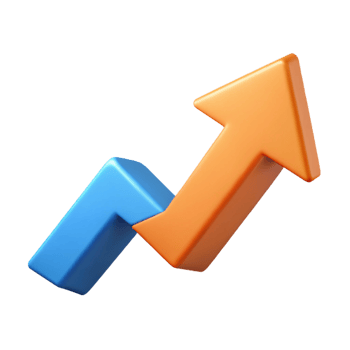 alluring sought-after Upward trending arrow composed of geometric shapes. Minimal, crisp edges with Scalable Design. png