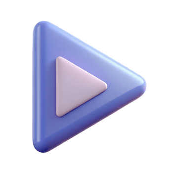 iconic geometric Minimalist symbol of play. Triangle pointing right. Clean lines, flat color with Scalable Design. studio quality png