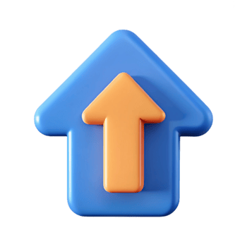 elegant tranquil mid-century A minimal upload arrow icon. Clean lines, flat color, with Scalable Design. studio quality png