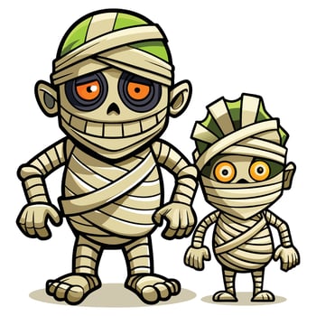 Clipart halloween mummies on white background vector