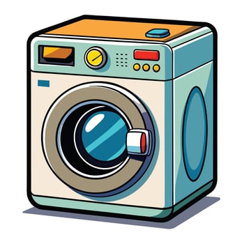 Clipart laundry machine on white background vector