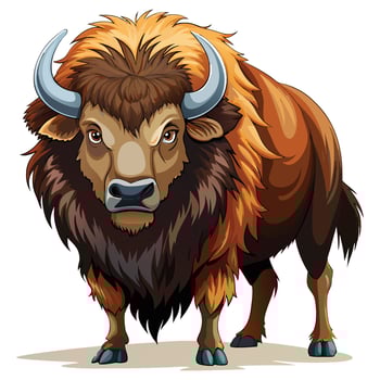 Clipart bison flat design on white background vector