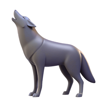 mesmerizing signature Silhouette of a howling wolf. Clean lines, flat color, crisp edges with Scalable Design. png