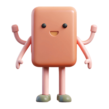 hypnotic coastal Upright rectangle character with thin arms and legs. Clean lines, flat color, with Scalable Design. gallery standard png