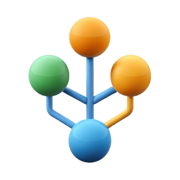 standout classic A stylized tree diagram with three branches. Crisp edges, minimal design, flat color with Scalable Design. detailed png