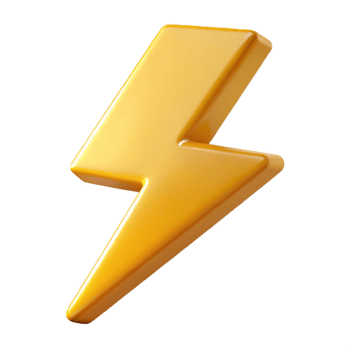exemplary traditional Flat color monoline lightning bolt. Clean lines, crisp edges, with Scalable Design. 8K png