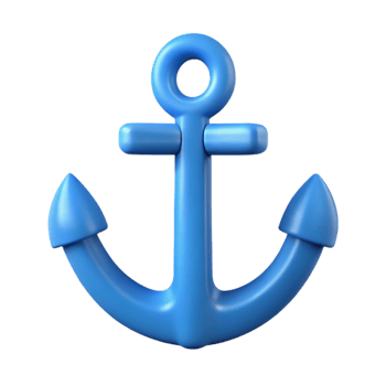 splendid bold modern Symmetrical anchor with clean lines. Flat color, sharp edges. with Scalable Design. high resolution png