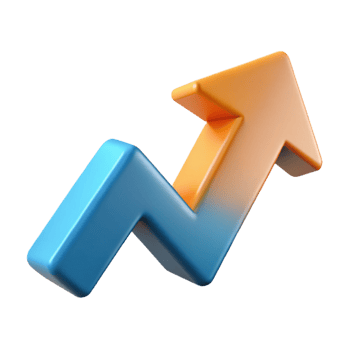 joyful striking Abstract symbol of growth. Upward-pointing arrow formed by geometric shapes. Crisp edges, with Scalable Design. fine detail png