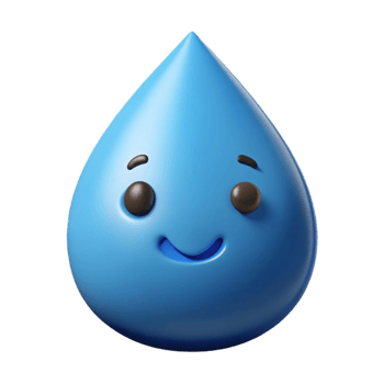 sought-after geometric Teardrop-shaped raindrop character with a smiling face. Clean lines, scalable, flat color with Scalable Design. sharp png