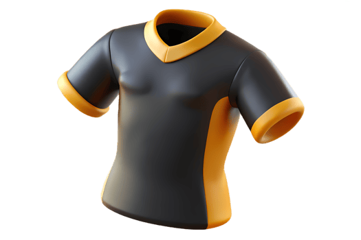 A black and yellow soccer jersey png