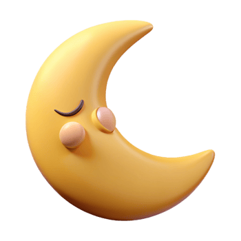 gorgeous ethereal impressionist Crescent moon character with a sleeping face. Clean lines, single-weight stroke with Scalable Design. elite png