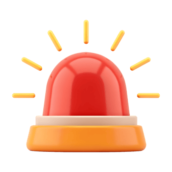 Cartoon red emergency alarm button. png