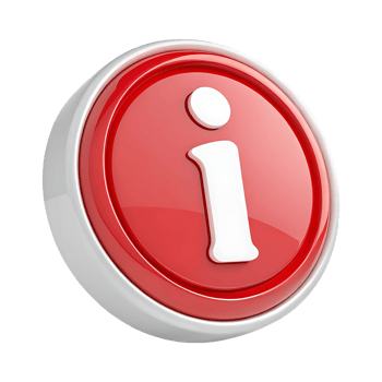 Red 3D info button, help, support, faq png