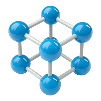 3D model of a simple cubic crystal lattice structure. png