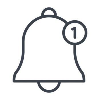 One New Notification Bell Icon Alert Symbol. png