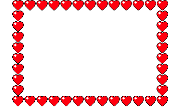 Pixel border frame. Pixel heart rectangle frame. Pixelated Border frame png
